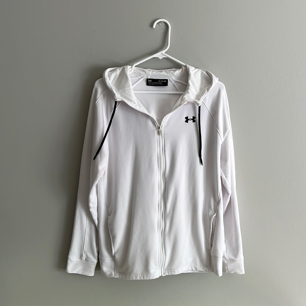 White Under Armor Zip-Up Sweatshirt